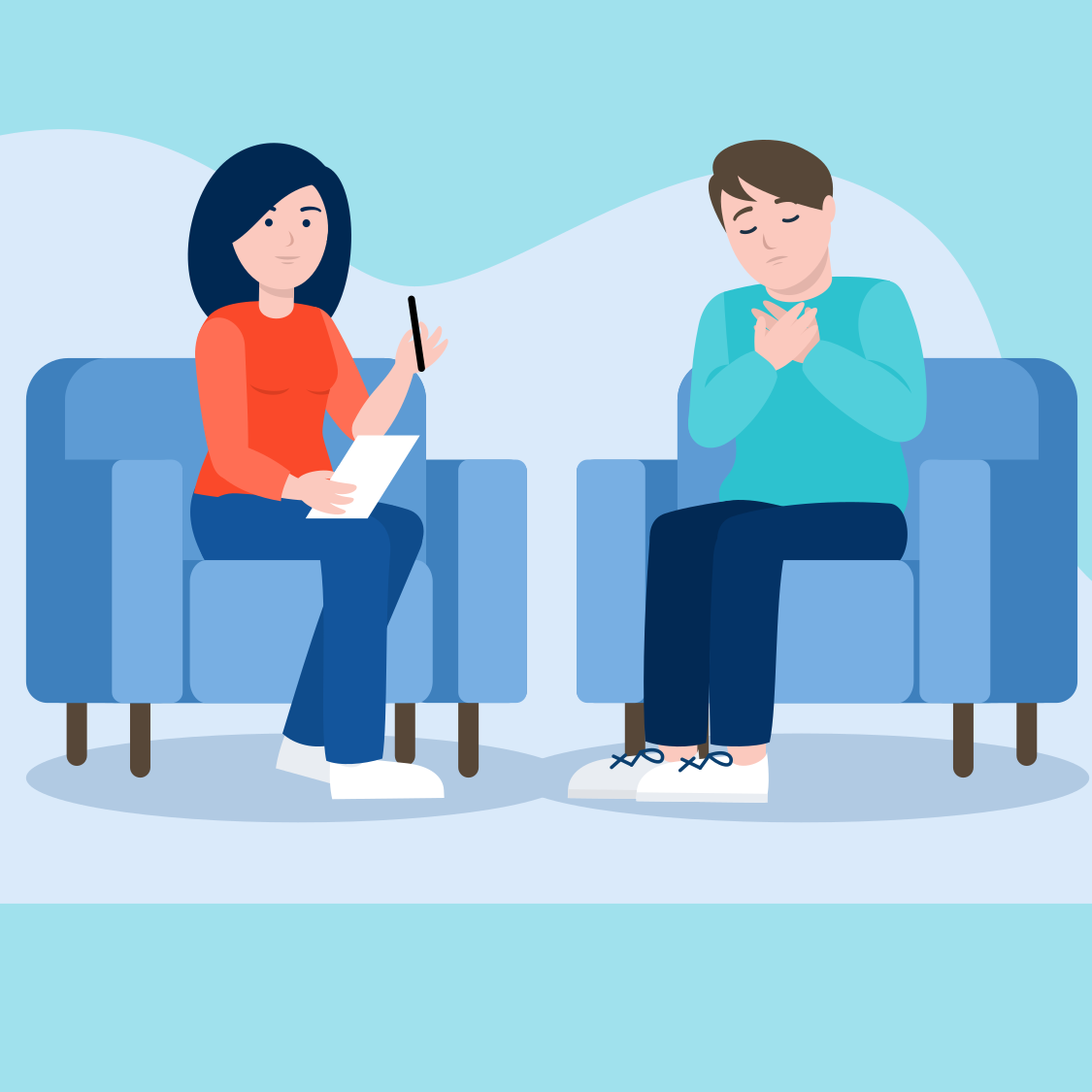 terapeuta en sesión con una persona con mucho pesar