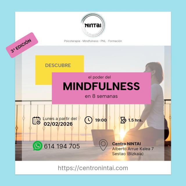 Cartel de promoción del curso en el Centro NINTAI de Desarrollo Personal